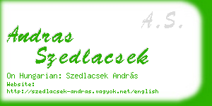 andras szedlacsek business card